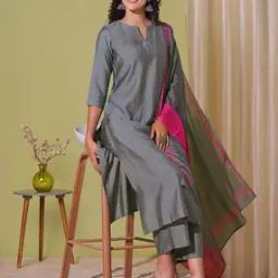 gosriki Women Straight Kurta Suit Set with Notch Neckline-picture-42