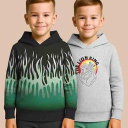 hellcat Boys Pack of 2 Typographic Print Regular Fit Hoodies-picture-21