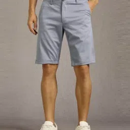 louis philippe Men Slim Fit Flat-Front Denim Shorts -picture-32