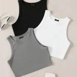 leia Women Pack of 3 Ribbed Slim Fit Tank Tops-picture-20