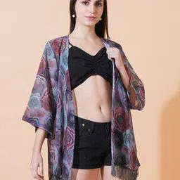 fyre rose Women Floral Print Front-Open Shrug-picture-9