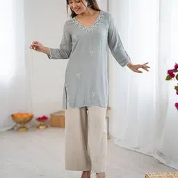 wedani Women Embroidered Straight Kurta with Full Sleeves-picture-43