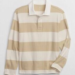 Striped Polo T-Shirt with Long Sleeves-image-86