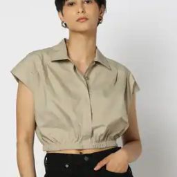 Women Regular Fit Crop Shirt-image-70