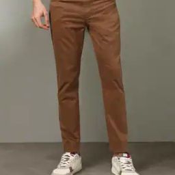 Men Tapered Fit Fit Flat-Front Trousers-image-35