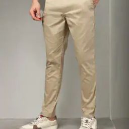 Men Slim Fit Flat-Front Chinos with Insert Pockets-image-6