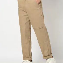 Men Panelled Loose Fit Flat-Front Trousers-image-61