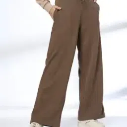 Women Wide Leg Pants with Elasticated Drawstring Waist-image-60