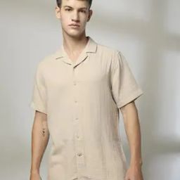 Men Crinkled Smart Fit Resort Shirt-image-96
