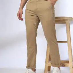 Men Slim Fit Flat-Front Trousers-image-102