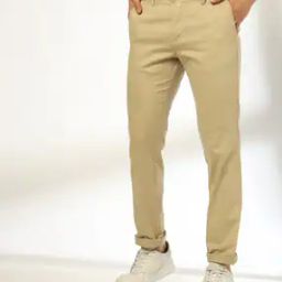 Men Tapered Fit Flat-Front Chinos-image-81