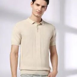 Men Flat Knit Regular Fit Polo T-.Shirt-image-83