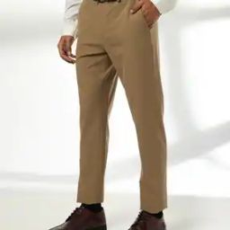 Men Mid-Rise Slim Fit Flat Front Trousers-image-96