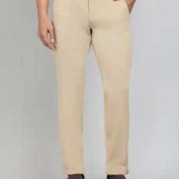 Men Flat Front Slim Fit Trousers-image-73