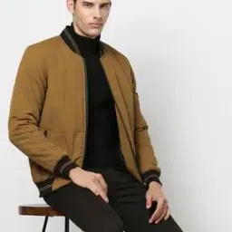 Slim Fit Bomber Jacket with Insert Pockets-image-22