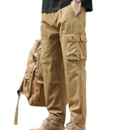 Men Relaxed Fit Cargo Pants with Insert Pockets-image-43
