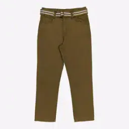 Flat-Front Trousers with Fabric Belt-picture-14