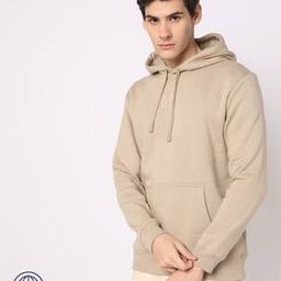 Men Logo Applique Regular Fit Hoodie-image-64