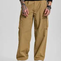 Men Flat-Front Loose Fit Cargo Pants-image-71