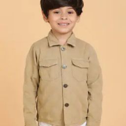 Boys Checked Jacket with Flap Pockets-image-63
