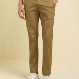Men Mid-Rise Slim Fit Flat-Front Trousers-image-43