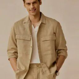 Regular Fit Textured Jacket-image-72