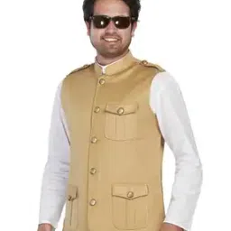 Men Regular Fit Nehru Jacket with Flap Pockets-image-74