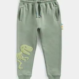 Joggers with Embossed Dinosaur Print-12