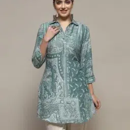 Khaki Viscose Straight Kurti-image-71