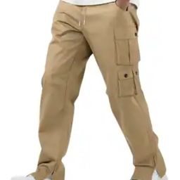 Men Relaxed Fit Cargo Pants with Flap Pockets-image-89