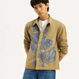 Men Patch-Work Regular Fit Cotton Shacket-picture-15