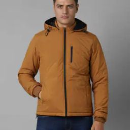 Men Regular Fit Zip-Front Hooded Jacket-image-77