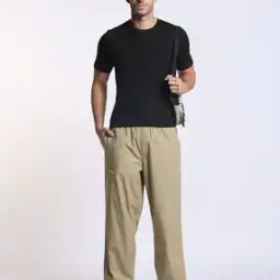 Men Relaxed Fit Flat-Front Pants-picture-44