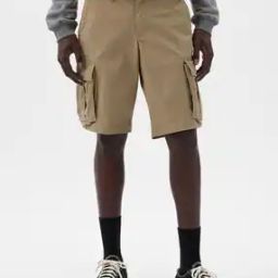Men Mid-Rise Regular Fit Cargo Shorts-picture-41