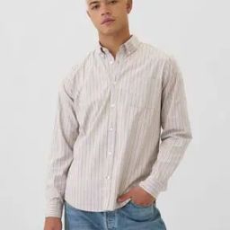 Men Striped Regular Fit Cotton Shirt with Patch Pocket-image-93