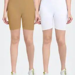 Women Pack of 2 Mid Rise Knit Shorts-image-6