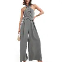 Twist-Neck Button Through Jumpsuit-7