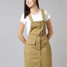 Women Button-Down Pinafore Dress-image-52