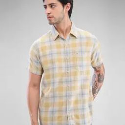 Men Checked Slim Fit Shirt with Patch Pocket-image-0