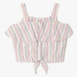 Girls Striped Square-Neck Top-image-79