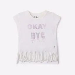 Round-Neck Top with Fringed Hemline-image-53