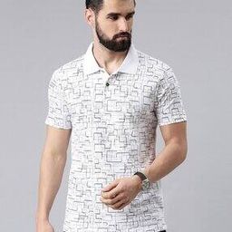 Men Geometric Print Cotton Polo T-Shirt-picture-35