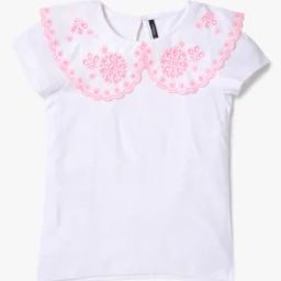 Schiffli Embroidered Round-Neck Top-image-126
