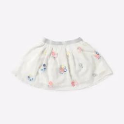 Floral Embroidered Flared Skirt-24