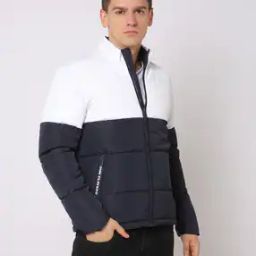 Colourblock Slim Fit Puffer Jacket-image-41