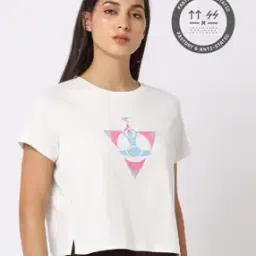 Yoga Chest Print Crew-Neck T-Shirt-image-37