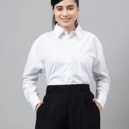 Women Polka-Dot Print Regular Fit Cotton Shirt-image-72