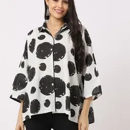 Women Geometric Printed Oversized Top-image-16