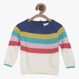 Girls Striped Round-Neck Sweater-10