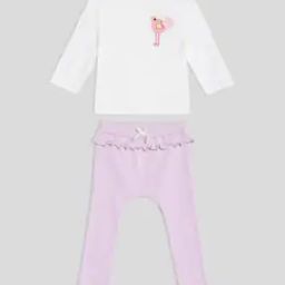 Girls Embroidered T-Shirts & Pants Set-image-40
